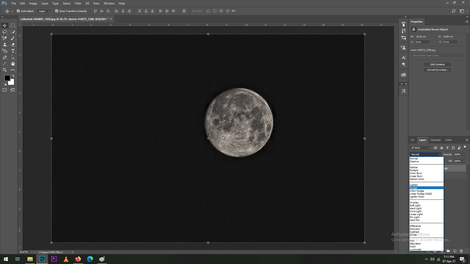 how to change blend mode to screen in photoshop